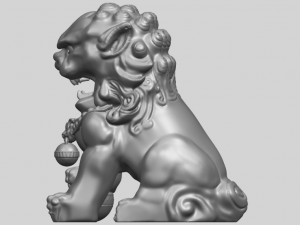 chinese lion 3Dプリントモデル