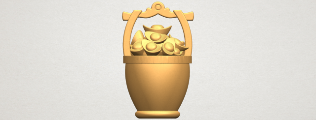 gold in bucket 3D Baskı Modeli .c4d .max .obj .3ds .fbx .stl .blend 