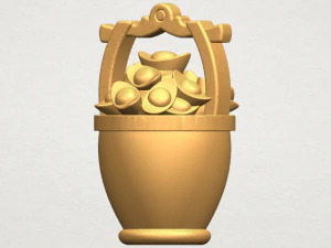 gold in bucket 3D Print Model