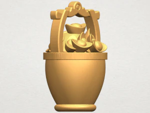 gold in bucket 3D Print Model
