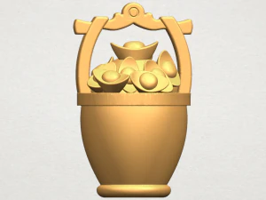 gold in bucket 3D Print Model