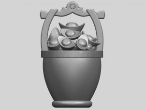gold in bucket 3D Print Model