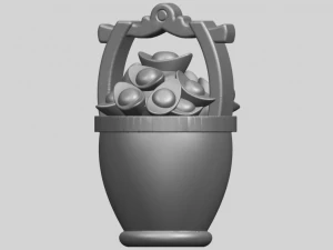 gold in bucket 3D Print Model