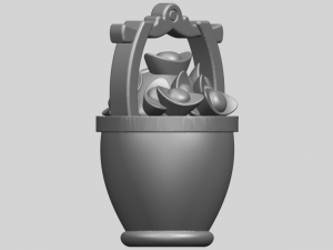 gold in bucket 3D Baskı Modeli