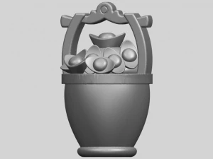 gold in bucket 3D Print Model