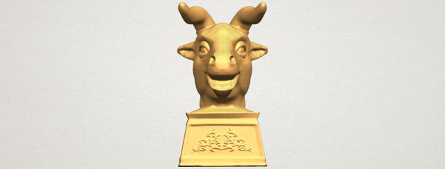 chinese horoscope of bull 02 3Dプリントモデル .c4d .max .obj .3ds .fbx .stl .blend 