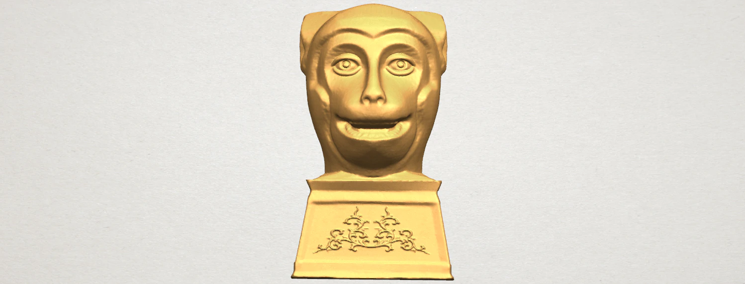 chinese horoscope of monkey 02 3D Print Model .c4d .max .obj .3ds .fbx .stl .blend 