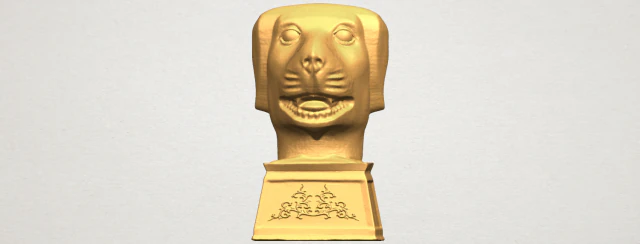 Chinesisches Horoskop f&uuml;r Hund 02 3D Druckmodell .c4d .max .obj .3ds .fbx .stl .blend 