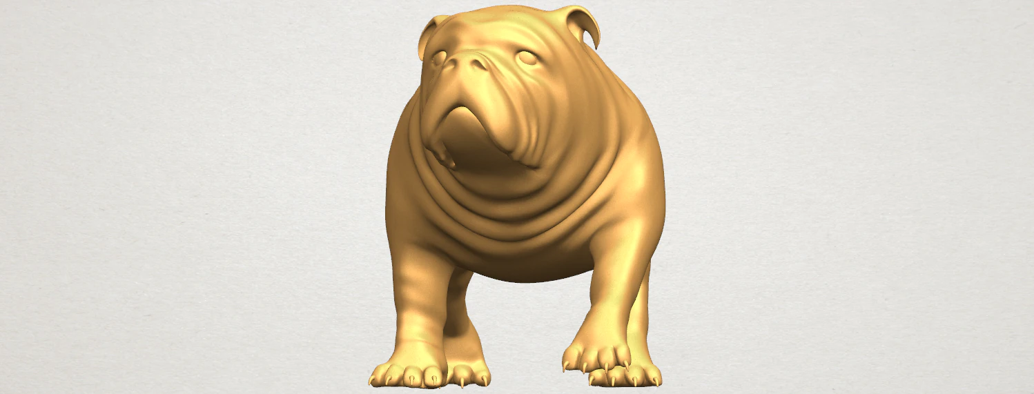 bull dog 01 3D Print Model .c4d .max .obj .3ds .fbx .stl .blend 