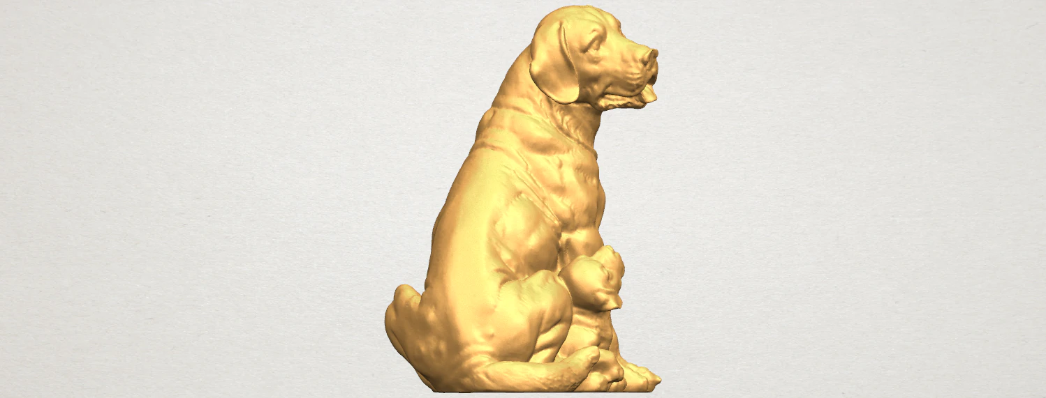 dog and puppy 01 3D Print Model .c4d .max .obj .3ds .fbx .stl .blend
