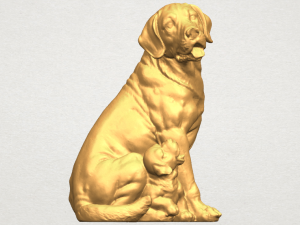 dog and puppy 01 Modelo de Impressão 3D
