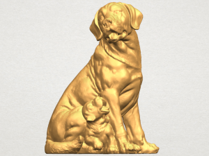dog and puppy 01 Modelo de Impressão 3D