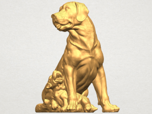 dog and puppy 01 Modelo de Impressão 3D