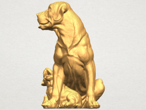 dog and puppy 01 Modelo de Impressão 3D
