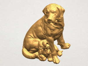 dog and puppy 01 Modelo de Impressão 3D