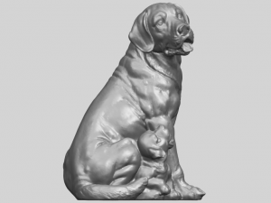 dog and puppy 01 Modelo de Impressão 3D
