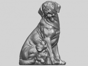 dog and puppy 01 Modelo de Impressão 3D
