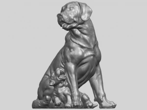 dog and puppy 01 3D Print Model