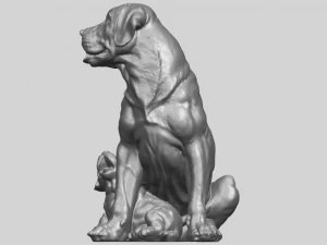 dog and puppy 01 3D Print Model