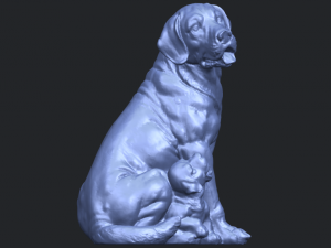 dog and puppy 01 Modelo de Impressão 3D
