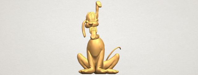 dog cartoon 01 -pluto 3D Baskı Modeli .c4d .max .obj .3ds .fbx .stl .blend 