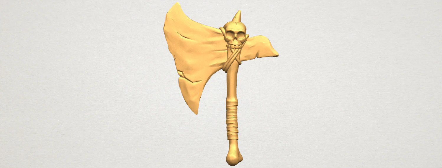 pirate axe 3D Print Model .c4d .max .obj .3ds .fbx .stl .blend 