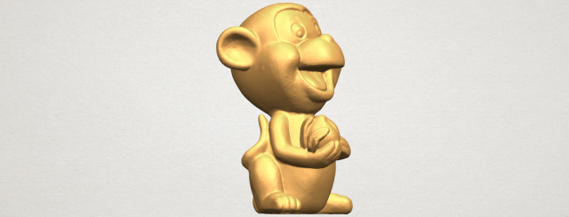 cute monkey 3Dプリントモデル .c4d .max .obj .3ds .fbx .stl .blend 