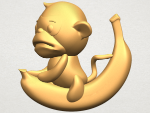monkey and banana 3Dプリントモデル