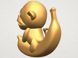 monkey and banana 3D Print Model