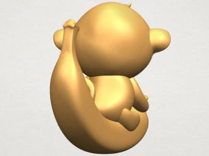 monkey and banana 3D Print Model