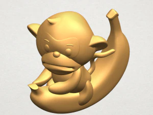 monkey and banana 3D Print Model