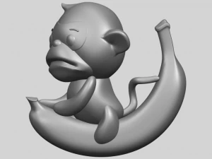 monkey and banana 3D Print Model