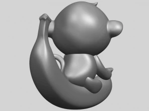 monkey and banana 3D Print Model