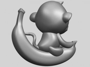monkey and banana 3D Print Model