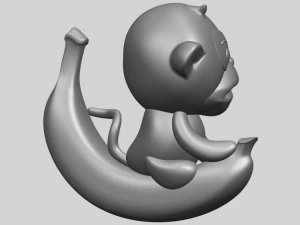 monkey and banana 3D Print Model