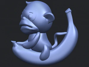monkey and banana 3D Print Model