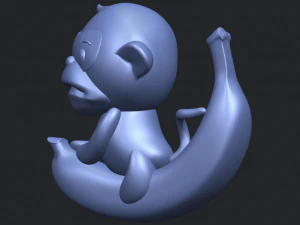 monkey and banana 3D Print Model