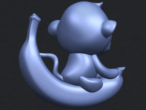monkey and banana 3D Print Model