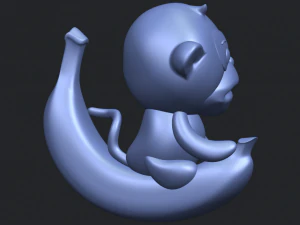 monkey and banana 3D Print Model