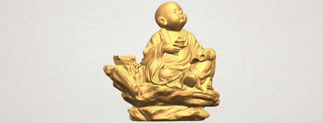 little monk drink tea Modelo de Impressão 3D .c4d .max .obj .3ds .fbx .stl .blend 