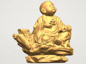 little monk drink tea 3D Print Model