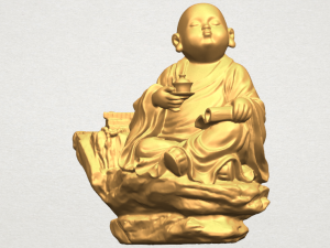 little monk drink tea Modelo de Impressão 3D