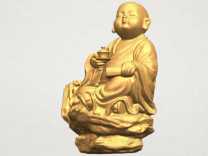 little monk drink tea 3D Print Model