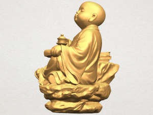 little monk drink tea Modelo de Impressão 3D