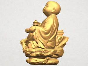little monk drink tea 3D Print Model