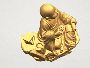 little monk drink tea 3D Print Model