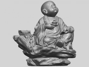 little monk drink tea 3D Print Model