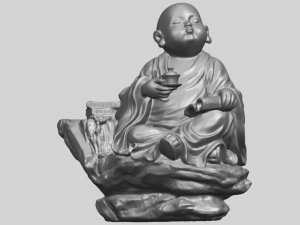 little monk drink tea Modelo de Impressão 3D
