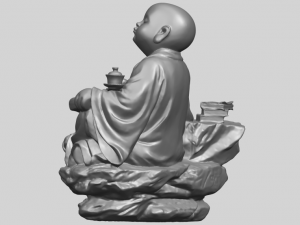 little monk drink tea Modelo de Impressão 3D