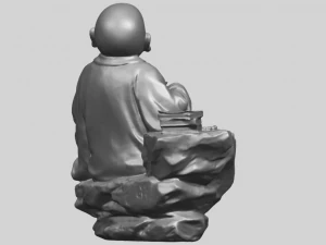 little monk drink tea 3D Print Model